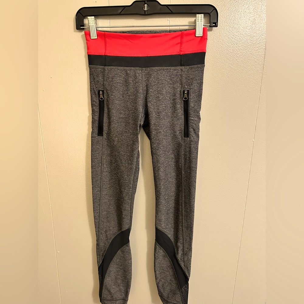 Lululemon full length leggings. Women’s size 2. Dark Heather grey